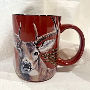 American Expedition Wildlife Whitetail Deer Ceramic Coffee Mug 16 Ounce Red Buck